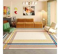 juofbwas Alfombra Suave de Pelo Corto para Salón 200 x 290 cm,Lavable y Antideslizante,Grande,para Dormitorio,Comedor y Oficina Líneas Geométricas Coloridas Modernas