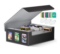 JUOIFIP Caja de Cartas para MTG, Card Deck Box para 1800+ Cartas Con Compartimento, Separación magnética con Cuero de PU para Cartas de Magic Commander TCG