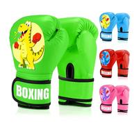 JUOIFIP Guantes Boxeo Niños 4 oz, Guantes de Boxeo para Entrenamiento y Sparring para MMA Muay Thai y Kick Boxing Edad 5-12 Años,Verde
