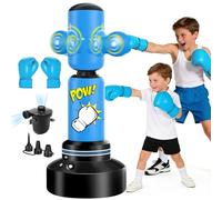 JUOIFIP Saco Boxeo Niños,165cm Saco de Boxeo Hinchable con Guantes y Inflador Electrico,Kickboxing, Equipo de Boxeo para Niños y Niñas de 6 a 14 Años