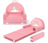 JUOIFIP Sofá Infantil, 2 en 1 Silla Plegable para niños, 150cm Suave sofá de Terciopelo de Cristal para los niños pequeños para el Dormitorio, Sala de Estar