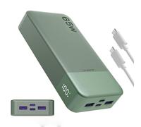 JUOVI Batería Externa Carga Rápida 65W Power Bank 20000mAh Compacto USB-C, Batería Externa Portátil Cargador Portátil para Laptop, MacBook, DELL, iPad, iPhone, Samsung y Más (Verde)