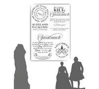 JuPaRo Outlander Pegatinas Rub On Pegatinas para Tazas Espejo Sassenach Highlander Scotland Fraser Clan A5