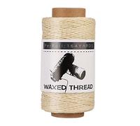 Jupean Hilo encerado, 150 m, hilo encerado de cuero beige, hilo de coser de cuero, hilo de coser a mano para coser cuero a mano, encuadernación de libros y manualidades de cuero para principiantes