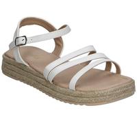 Jupifly | Sandalia con Plataforma Niña - Sandalia de Esparto en Color Blanco - Sandalias de Verano con Hebilla - Plataforma Baja y Cómoda - Estilosas y Versátiles - Modelo 9204-36