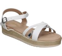 Jupifly | Sandalia con Plataforma Niña - Sandalia de Esparto en Color Blanco y Plata - Sandalia de Verano con Hebilla - Plataforma Media y Cómoda - Versátiles y Combinables - Modelo 9042