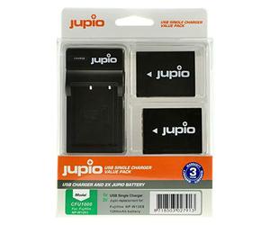 Jupio NP-W126 - Kit de cargador doble USB y 2 baterías