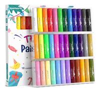 JUPITEARTH Palillos de pintura témpera de 36 colores con 120 páginas PDF para colorear y 30 calcomanías, secado rápido, suaves, no tóxicos y lavables para niños que dibujan en calabaza, madera, roca