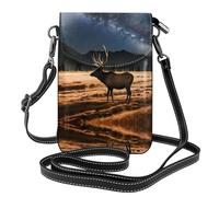 Júpiter - Bolso pequeño para teléfono celular con estampado de paisaje - Bolso bandolera con correa ajustable, perfecto para viajes y uso diario, Elk in the Meadow, Talla única
