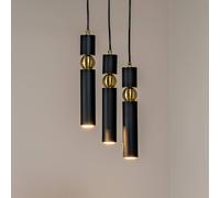Jupiter Lámpara colgante Alas, 3 luces, negro, metal, GU10