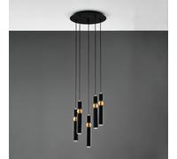 Jupiter Lámpara colgante Alas, 5 luces, negro, metal, GU10