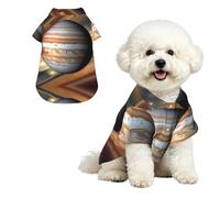 Jupiter Landscape L - Camisa hawaiana para perros pequeños, bonito traje de playa de verano para cachorros, ropa de gato suave y transpirable con botones