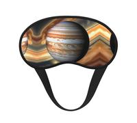 Jupiter Landscape - Máscara de dormir cómoda de satén con borde negro para bloquear la luz y dormir reparador