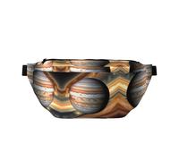 Jupiter Landscape - Riñonera cruzada grande, regalos para disfrutar de deportes, festivales, entrenamiento, viajes, correr, casual, color negro, talla única, Black, Talla única