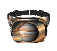 Jupiter Landscape - Riñonera cuadrada de doble capa con correa ajustable para actividades al aire libre, color negro, talla única, Black, Talla única