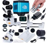 Jupiter Pro MSJP-T-SDMS1 - Microscopio trinocular estereoscópico con cámara HDMI de 8,29 MP y USB-C Aquarius PRO | 7 x 45x aumento, cabezal giratorio de 360°, gran distancia de trabajo