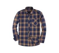 JupiterSecret Camisa de franela para hombre, manga larga, camisa a cuadros de corte regular con cuello con botones y bolsillo en el pecho, XXL