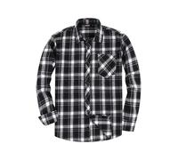 JupiterSecret Camisa de franela para hombre, manga larga, camisa a cuadros de corte regular con cuello con botones y bolsillo en el pecho, XL