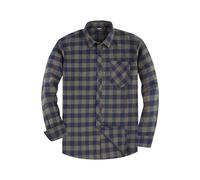 JupiterSecret Camisa de franela para hombre, manga larga, camisa a cuadros de corte regular con cuello con botones y bolsillo en el pecho, azul verdoso, XL
