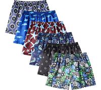 JupiterSecret Paquete de Calzoncillos Tipo bóxer de satén para Hombre, Pantalones Cortos de Dormir con sensación de Seda con bragueta de botón, Pantalones de Pijama sedosos para Hombre, Paquete de 6