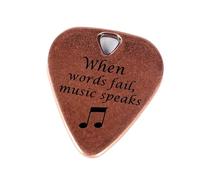 JUPPE - Púa de guitarra personalizada de bronce o acero inoxidable con funda de cuero para regalo de música