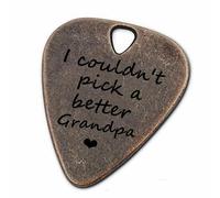 JUPPE Regalos de jubilación para abuelo, púa de guitarra de metal, I Couldn't Pick A Better Grandpa, púas de guitarra de bronce y púas de bajo, regalos de cumpleaños para abuelo (I Couldn't Pick A