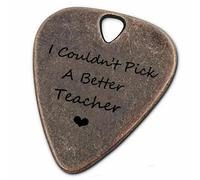 JUPPE Regalos musicales para profesor, bronce con texto en inglés "I Couldn't Pick A Better Teacher", púas, regalo de cumpleaños para profesor (profesor)