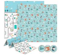 JUPPLIES - Alfombra Bebe Acolchada Plegable 195x175cm y 1cm Grosor - Tapete de Actividades para Bebe Plegable - Alfombra Infantil para Juegos Reversible y Antideslizante - Colchoneta de Juegos