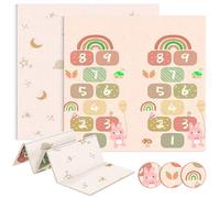 JUPPLIES Alfombra Bebe Acolchada Plegable 200x180cm y 1cm Grosor - Tapete de Actividades para Bebe Plegable - Alfombra Infantil para Juegos Reversible y Antideslizante (Números)