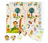 JUPPLIES Alfombra Bebe Acolchada Plegable 200x180cm y 1cm Grosor - Tapete de Actividades para Bebe Plegable - Alfombra Infantil para Juegos Reversible y Antideslizante