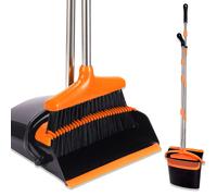 JUPPLIES Escoba y Recogedor Plegable de Mango Largo, Juego de Escoba Alta y Recogedora - Barredora Vertical y Recogedor de Interior para Barrido de Casa