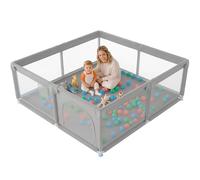 JUPPLIES Parque Infantil Bebé 120x120cm - Corralito Bebe con Malla Transpirable (Sin Pelotas)