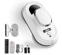 JUPPLIES Robot Limpiacristales Electrico 90W con Succión 5600Pa - Limpia Cristales para Ventanas con 3 Modos Automaticos, Bateria, Control Remoto y Sistema Anticaida - Silencioso, 4min/m²