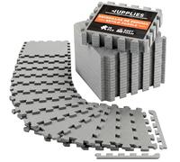 JUPPLIES - Suelo Gimnasio Set 18 Piezas 30x30x1cm - Esterilla Puzzle Fitness de Goma para Suelo - Alfombra Protectora para Gimnasio en Casa - Tatami en Puzzle (18 Piezas Gris)