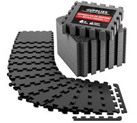 JUPPLIES - Suelo Gimnasio Set 18 Piezas 30x30x1cm - Esterilla Puzzle Fitness de Goma para Suelo - Alfombra Protectora para Gimnasio en Casa - Tatami en Puzzle