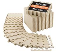 JUPPLIES - Suelo Gimnasio Set 18 Piezas 30x30x1cm - Esterilla Puzzle Fitness de Goma para Suelo - Alfombra Protectora para Gimnasio en Casa - Tatami en Puzzle (18 Piezas Beige)