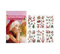 jupsjuice Pegatinas temporales para el cuerpo, 6 unidades, diseño de brazos de Navidad, impermeables, diseño de Papá Noel, reno, copo de nieve, decoración para cuerpo, ojos, cara, regalos para fiestas