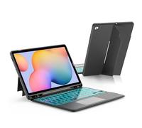 JUQITECH Funda con Teclado Trackpad para Samsung Galaxy Tab S6 Lite de 10.4 Pulgadas 2024/2022/2020, SM-P620/P625/P610/P613/P615/P619, Funda Protectora para Tablet con Teclado táctil inalámbrico