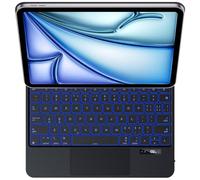 JUQITECH Magic Keyboard - Funda para iPad Air de 11 pulgadas (M2, M3) con trackpad multitáctil, pantalla LED de estado, teclas retroiluminadas de 6 filas, para iPad Pro de 11 pulgadas (1ª, 2ª, 3ª, 4ª