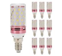 Juqoyue 10 Bombillas LED Tipo Maíz E14 de 12 W para Reemplazar Lámparas Halógenas, Bombillas Pequeñas con Rosca, Bombillas Inteligentes de Bajo Consumo, Luz Cálida
