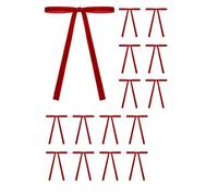 Juqoyue 12 Piezas de Lazos de Terciopelo para Árbol de Navidad, Lazos de Cinta Roja para Navidad, Accesorios para Pajaritas Hechos A Mano