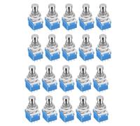 Juqoyue 20 Piezas de Pedal de Efecto de Guitarra Momentáneo, Pedal 3PDT, Interruptor de Pie con Botón Pulsador de 9 y Terminal de Soldadura True Bypass