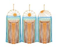 Juqoyue 3 Piezas Atrapasueños Decoración de Pared Boho Macramé Atrapasueños Amanecer Sol Atardecer Atrapasueños Kit Colorido