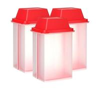 Juqoyue 3 Piezas de Contenedores para Encurtidos de Jalapeño con Coladores, Dispensadores Cuadrados para Alimentos Encurtidos, Herramientas de Cocina, Color Rojo