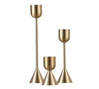 Juqoyue 3 Piezas/Juego de Candelabros de Metal de Estilo, Decoración Sencilla de Bodas Doradas, Decoración para Bar, Sala de Estar y Hogar