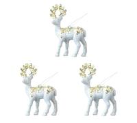 Juqoyue Adornos Navideños Plateados de 3 Piezas Adornos para Árbol de Navidad Adornos de Ciervos con Purpurina Plateados