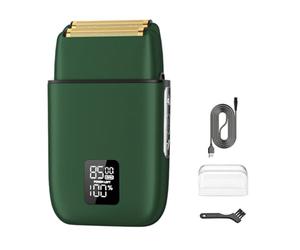 Juqoyue Afeitadora de Láminas, Afeitadora para Hombres con de Láminas Ultrafinas, Afeitadora para Hombres Resistente Al Agua IPX7 con Control de 3 Velocidades Verde