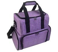 Juqoyue Bolsa PortáTil de Almacenamiento de Esmalte de UñAs con Correa para el Hombro, Divisor ExtraíBle, Bolsa de Transporte MúLtiple de Viaje, PúRpura