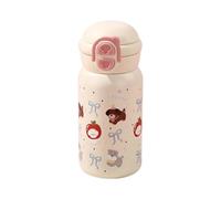Juqoyue Botella de Agua de Acero Inoxidable con Pajita, 500 Ml, Adorable de Viaje para Bebidas Frías o Calientes
