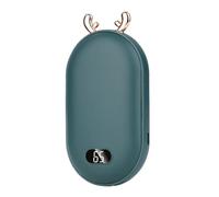Juqoyue Calentadores de Manos de Bolsillo 2 en 1 con Batería de 5200 MAh, Minicalentadores de Manos con Pantalla Digital, Calentadores de Manos Ajustables, Regalo de Invierno, Color Verde
